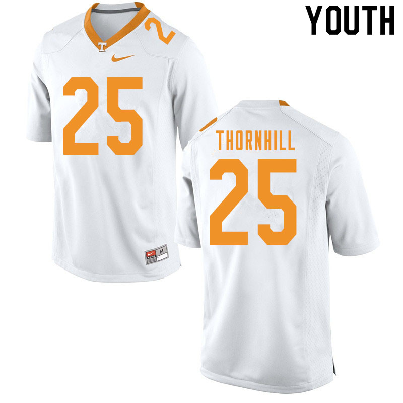 Youth #25 Maceo Thornhill Tennessee Volunteers College Football Jerseys Sale-White - Click Image to Close